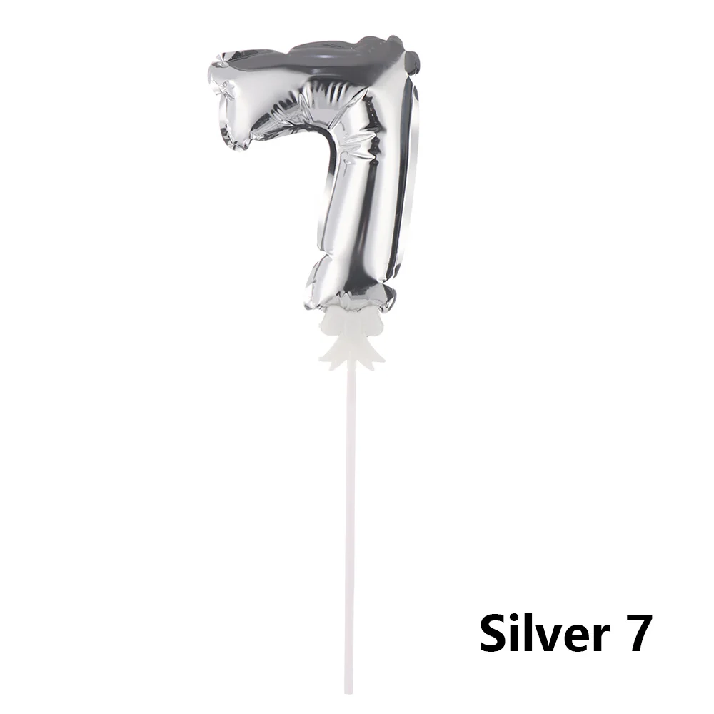 silver 7 1pc 1/3 шт цветные акриловые из метала золотого цвета номер торт Топпер Baby Shower Детские сувениры на день рождение подарки инструменты для украшения праздника вечерние поставки - Цвет: silver 7 1pc