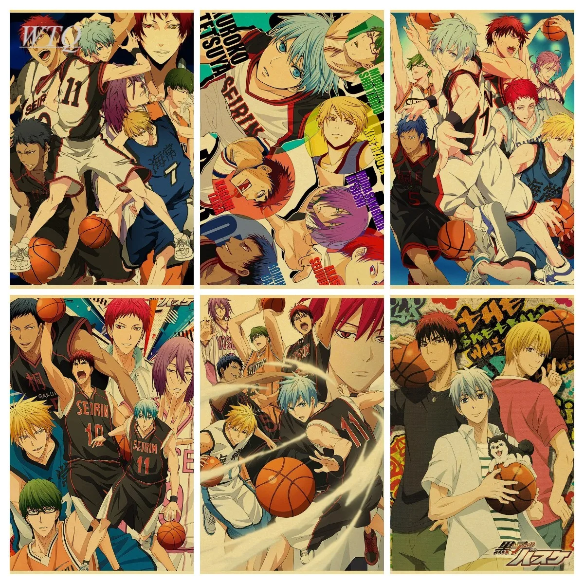 

Anime Posters Kuroko's Basketball Retro Poster Home Decor Canvas Painting Wall Decor Wall Art Picture Photos for Children's Room