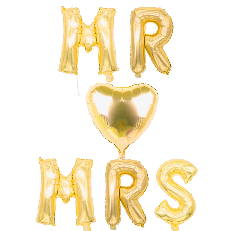 Шары воздушные из фольги с надписью MR и MRS 16 дюймов | Дом сад