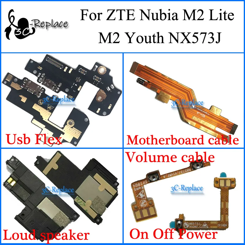 Для ZTE Nubia M2 Lite NX573J Usb гибкий кабель материнской платы микрофона громкий динамик