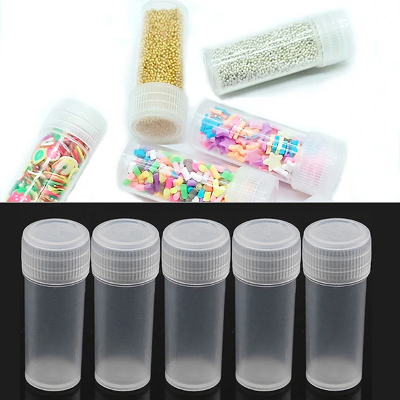 

20Pcs 5ml Plastic Bottle Sample Jar 5g Small Barrel Vials Medicine Pill Liquid Powder Capsule Storage Container Packing Bottles