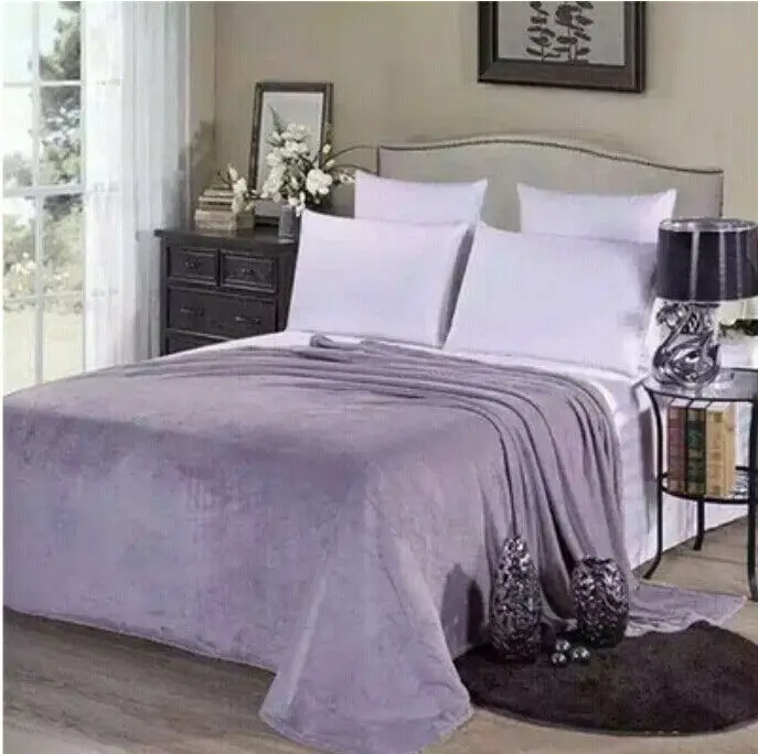 Маленькое супер осеннее теплое однотонное микро-плюшевое Флисовое одеяло плед