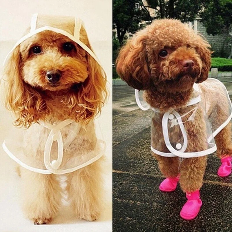 

Pet Dog Waterproof Poncho Jumpsuit Reflective Rain Coat Hooded Waterproof Jackets Small Dog Outdoor Clothes Pet Supplies