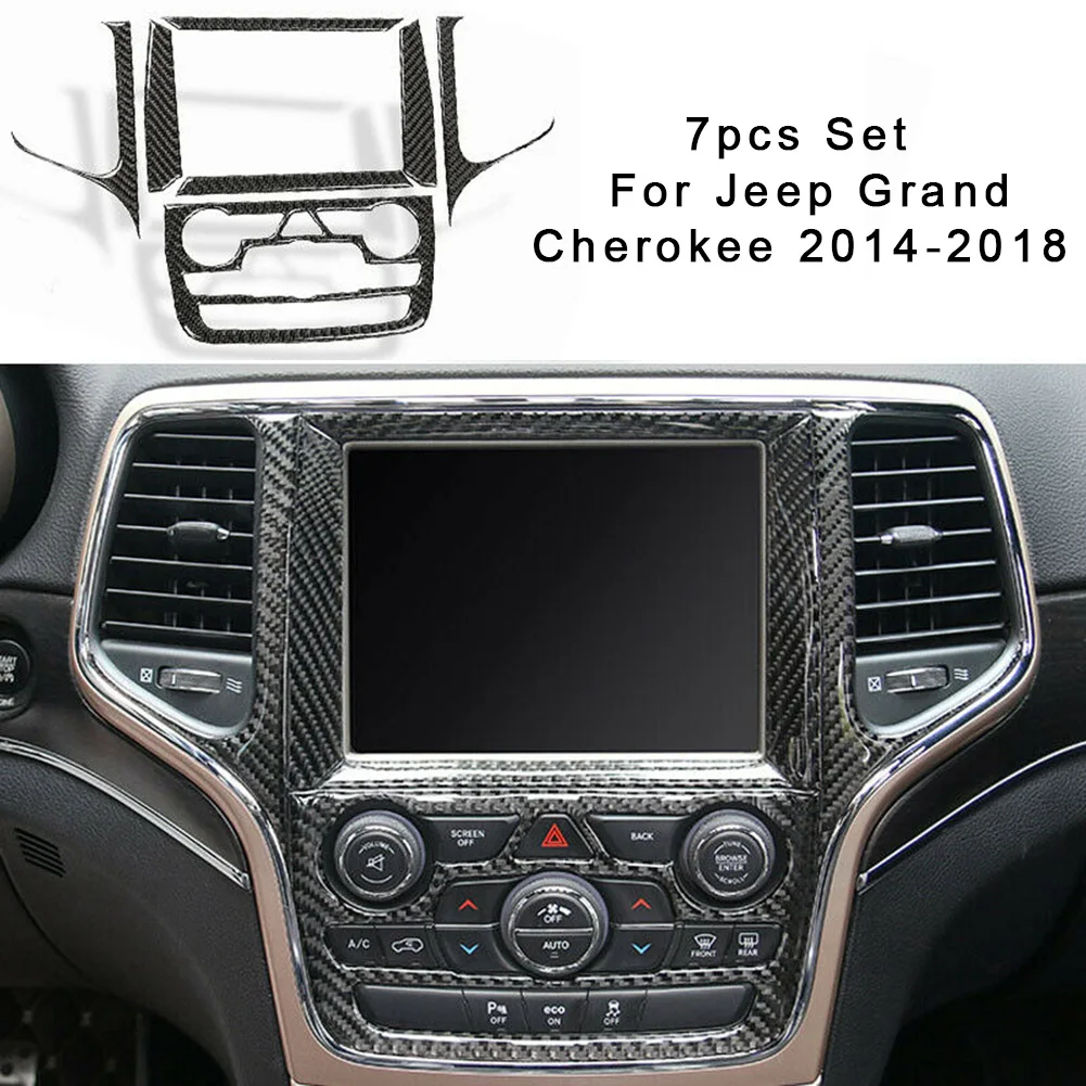 Углеродное волокно GPS навигационная панель Накладка для Jeep Grand Cherokee 2014-18