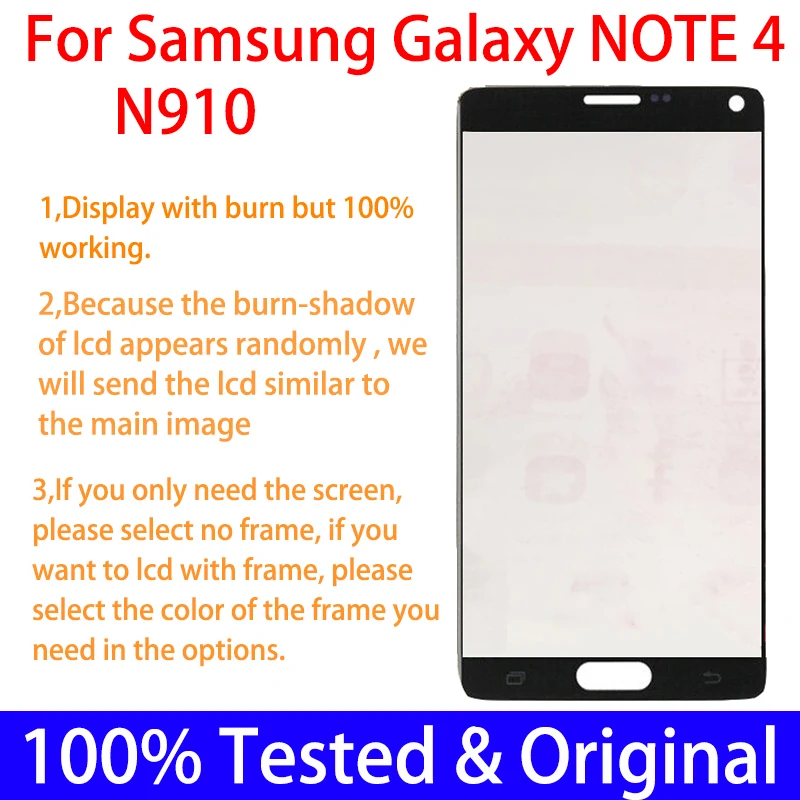 Оригинальный сменный ЖК-дисплей 5 7 'ɻurn Shadow для SAMSUNG Galaxy Note 4 Note4 N910 N910A N910F с