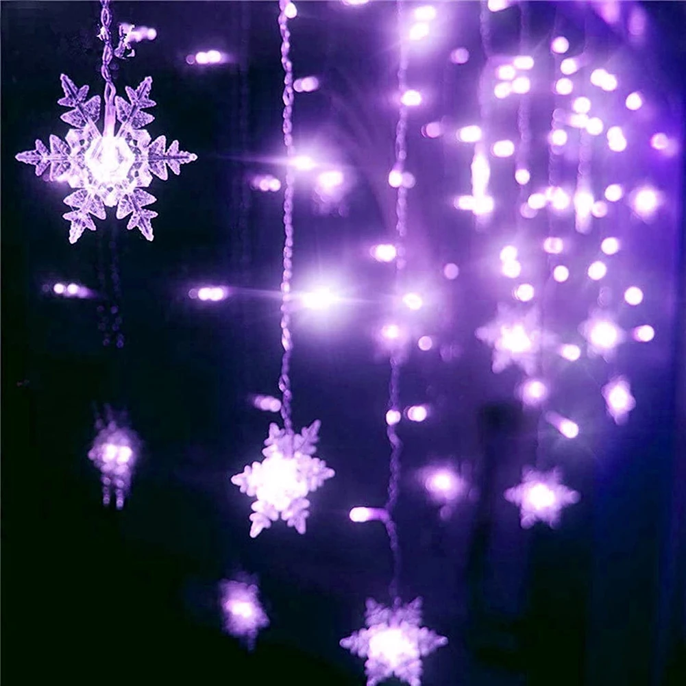 

Waterproof 3.5m 96 LED String Lights Snowflake Curtain Happy New Year Christmas Supplies for Christmas Decorations