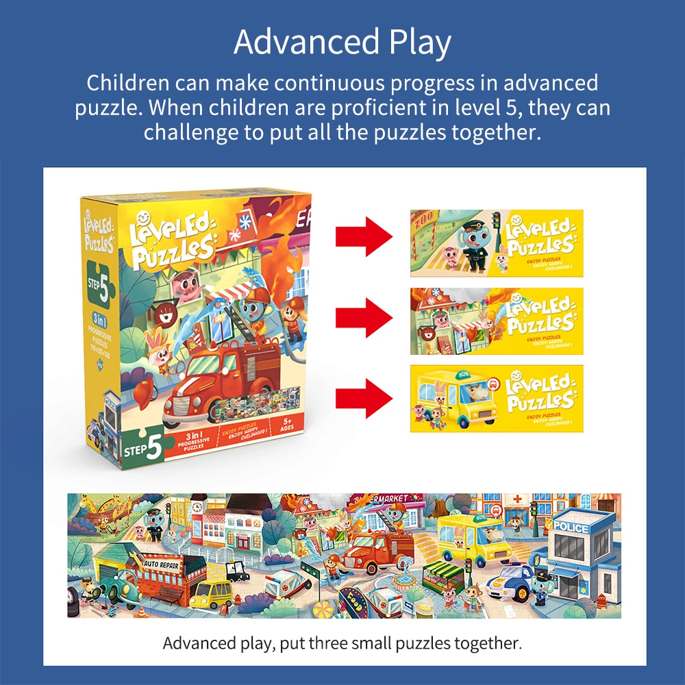 

Children's Advanced Educational Puzzle STEM Early Education Logic Thinking Picture Puzzle for Toddlers Boys Girls Level 1