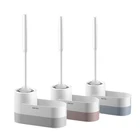 Силиконовый ершик и держатель для унитаза, 3 цвета, быстросъемный, чистящие кисти инструменты