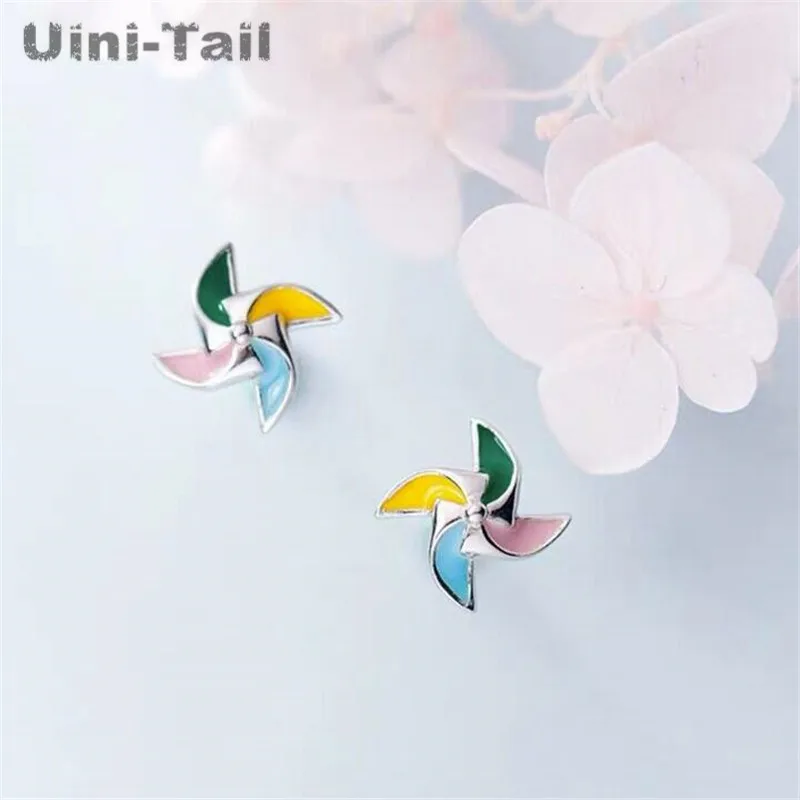 Uini Tail новинка 2019 Стерлинговое Серебро 925 пробы маленькая свежая цветная мельница