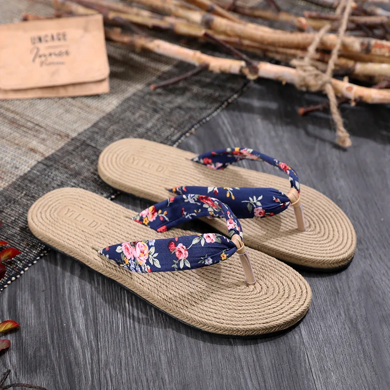 

Fashion Women Summer Flip-flops Vacation Beach Flowers Non-slip Ladies Flat Shoes Outdoor Casual Slippers Large Size 35-41
