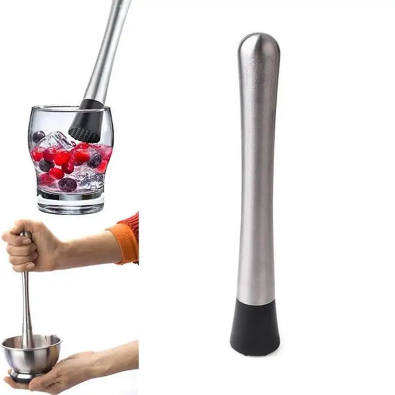 

Steel Stick Cocktail Muddler Mixing Stick Popsicle Plastic Broken T2T3