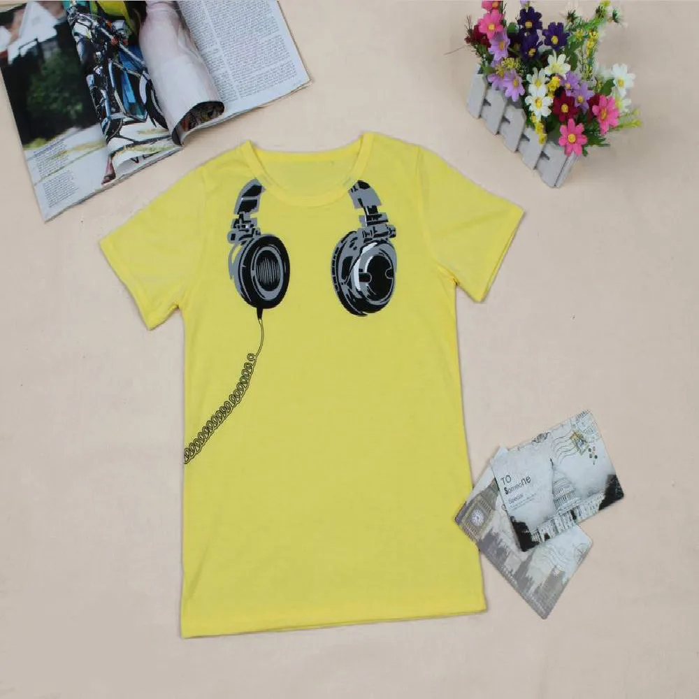 

Children Short Sleeve T-Shirts Cartoon Spiderman Headphone Print Baby Boy Girl Kid Summer Blouse Clothes Casual Tee Top