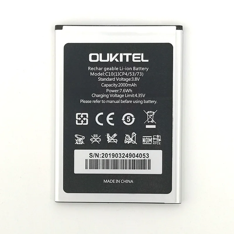 2 шт. 2000 мАч C10 батарея для Oukitel C10 мобильный телефон последняя продукция высокое качество батарея+ номер отслеживания