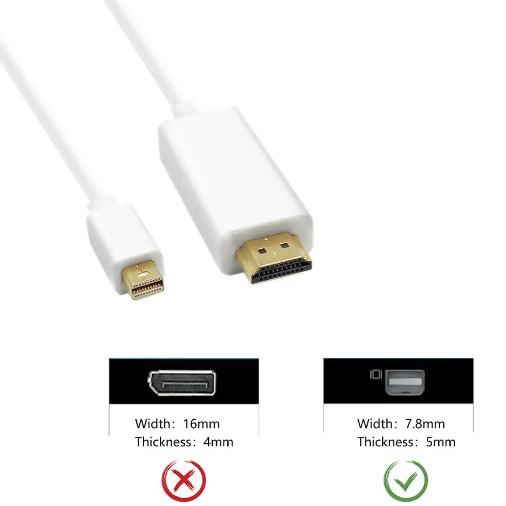 4K Mini DisplayPort к HDMI адаптер dp кабель мини Thunderbolt 2 конвертер для MacBook Air 13 Surface Pro 4