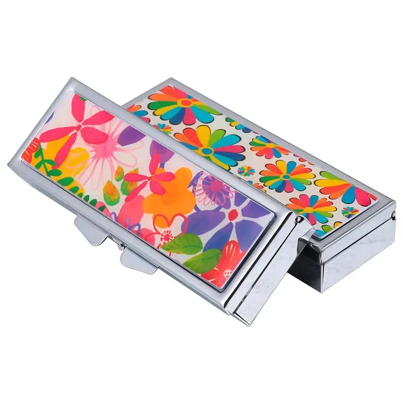 

2Pcs Pill Boxes Daily Weekly Stainless Steel Pill Cases Medicine Planner Pill Organizers