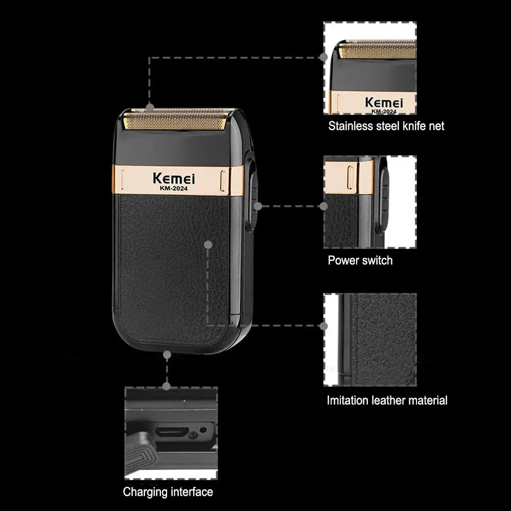 KEMEI Beard Trimmer Shaver Portable travel Razor USB Charging Clippers Hair Cutting Machine Wireless for | Инструменты