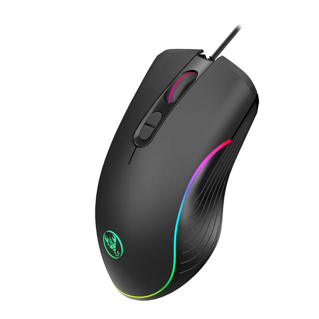 USB Wired Mouse 7-Color LED Fiber Gaming For Computer 6400DPI 6 Buttons Game Professional Mice PC 19NOV1 | Компьютеры и офис
