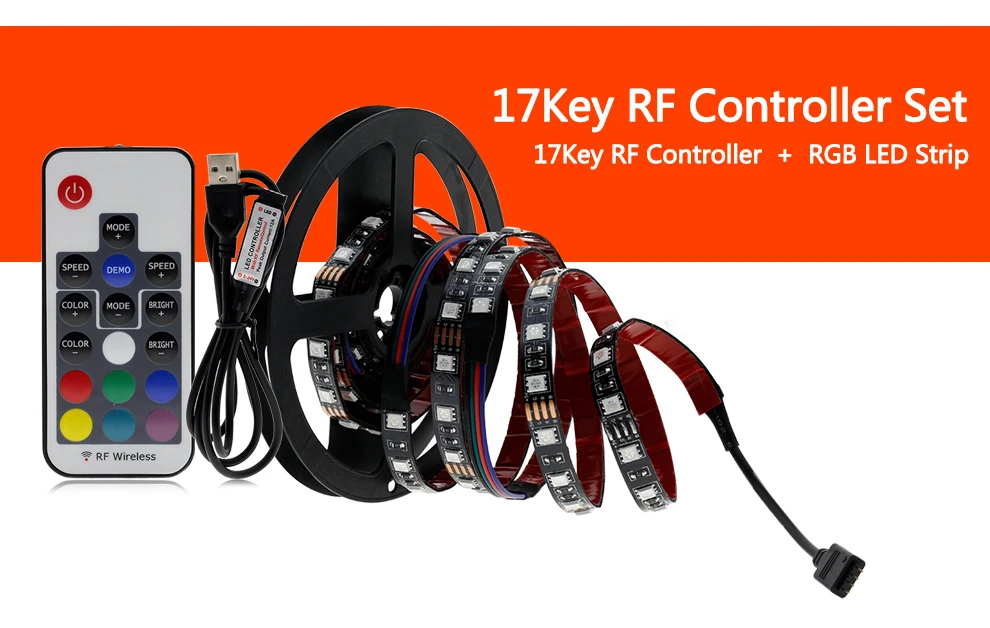 USB Светодиодная лента 5050 гибкий RGB светодиод DC5V RGB цвет сменный ТВ фоновое освещение