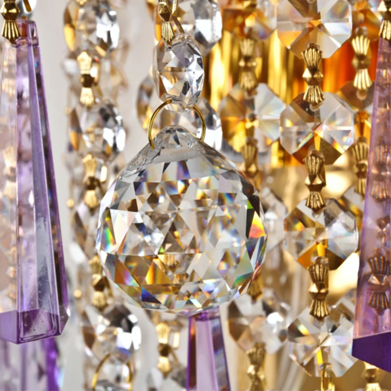 Кристальный настенный светильник для спальни Роскошная золотая королевская