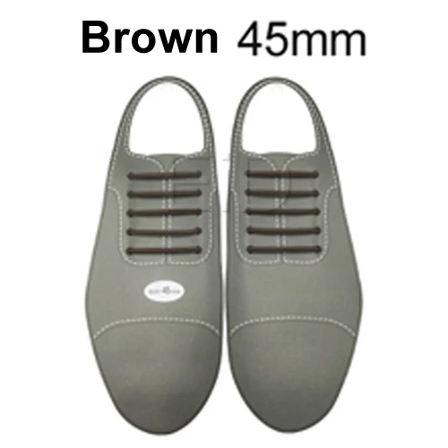 Brown 45mm EiD 10 шт./компл. 3 размера Мужская и женская кожаная обувь без шнурки без завязок эластичная силиконовая обувь кружево подходит 2 цвета - Цвет: Brown 45mm
