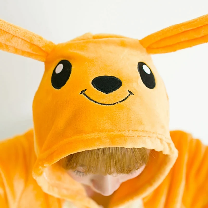 Животного Пижама Кенгуру Kigurumi для взрослых пижамный комплект пижам всей семьи