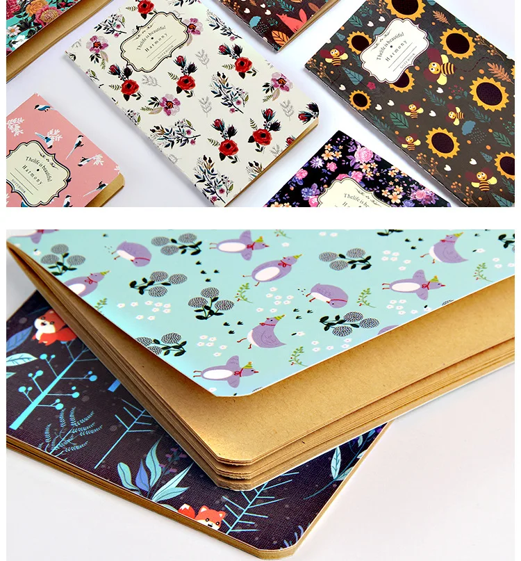 Винтажные Цветы дневник Sketchbook Bullet Journal крафт бумажные записные книжки для детей девочек школьные офисные принадлежности новинка канцелярские принадлежности
