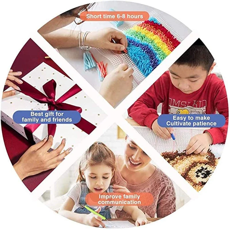 Latch Hook Kit DIY Crochet Yarn Kits 20 X 14 Inch Christmas Tree Rug Making Crafts For Kids Adults And Beginners | Дом и сад