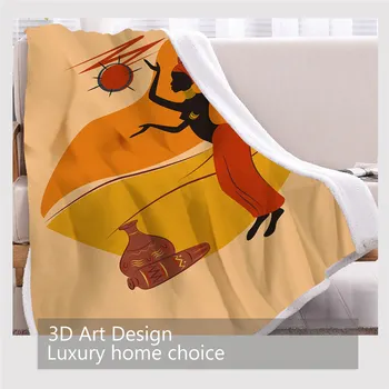 BlessLiving African Luxury Bed Blanket Woman Custom Blanket Desert and Sun Throw Blanket Orange Yellow Exotic Mantas De Cama 3