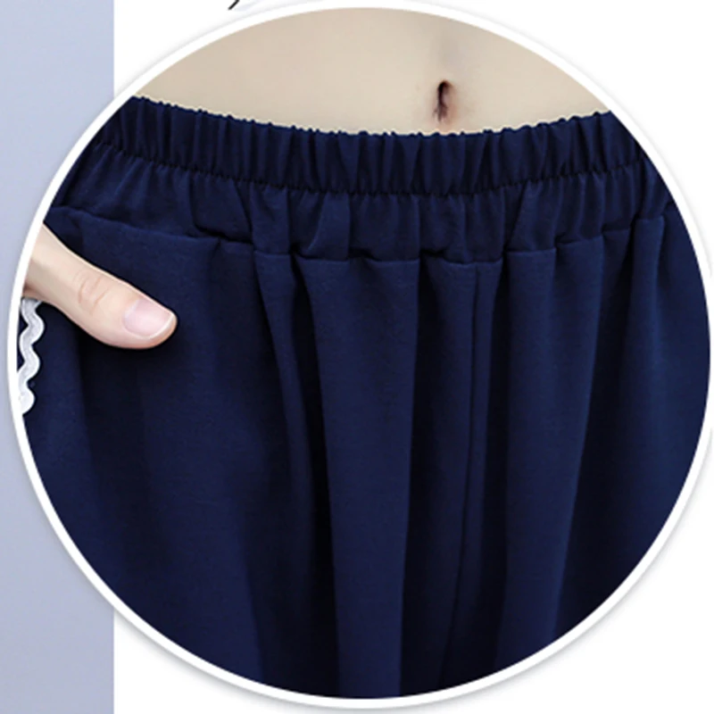 

Large Size Female Summer Suit 2020 New Chiffon Suit Wide-leg Pants Two-piece Suit Korean Was Thin Nine-point Pants L163