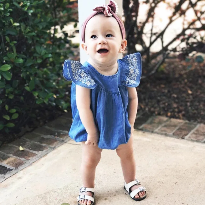 2021 летняя ковбойская Одежда для новорожденных девочек комбинезон с рукавами