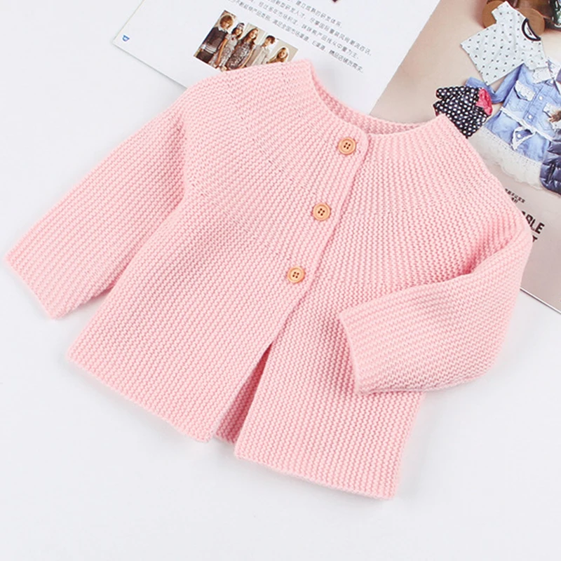Sodawn Autumn Baby Girl Sweaters Kids Clothes Children Knitted Coat Toddler Costume Cute Soild Girl Cardigan Jacket