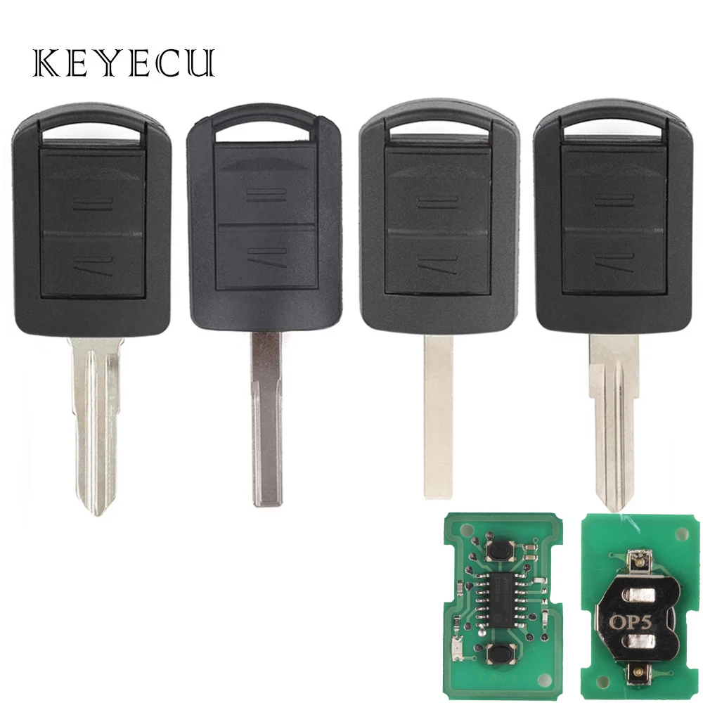 

Keyecu Remote Car Key Fob 2 Buttons 433.92MHz ID40 for Vauxhall Opel Astra Corsa Agila Meriva Combo - HU46/HU100/YM28/HU43 Blade