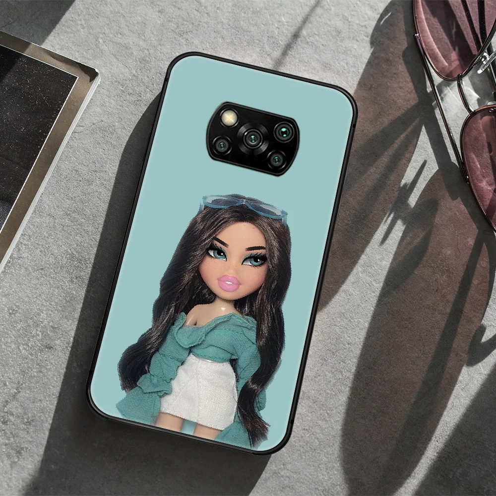 

Fashion Brand Doll Bratz Phone case Cover Hull For Xiaomi Mi A2 A3 8 9 9T Note 10 Se Lite Pro black Prime Painting Shell Soft