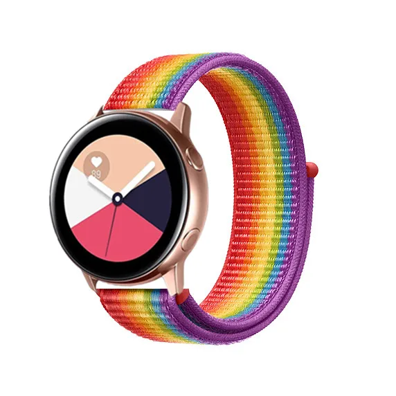 rainbow Переключатель, нейлоновый ремешок для наручных часов Xiaomi huami amazfit bip huawei часы GT 20/22 мм, ремешок для samsung Шестерни S3/S2 galaxy Watch active2 42 мм 46 мм - Цвет ремешка: rainbow