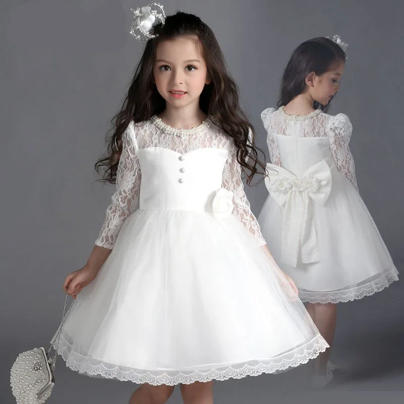 

Fancy Girls Dress Pageant Formal Party Wedding Costume Children Tutu Princess Dress Baptism Flower Girls Kids Lace Clothes