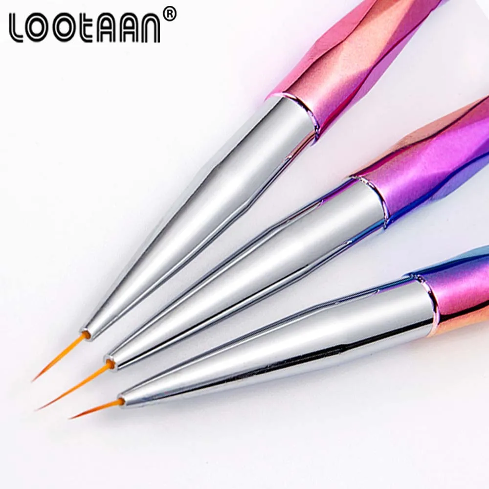 3 шт./компл. УФ-гель рисунок Покраска ногтей кисть для подводки акриловый Фрезер cо