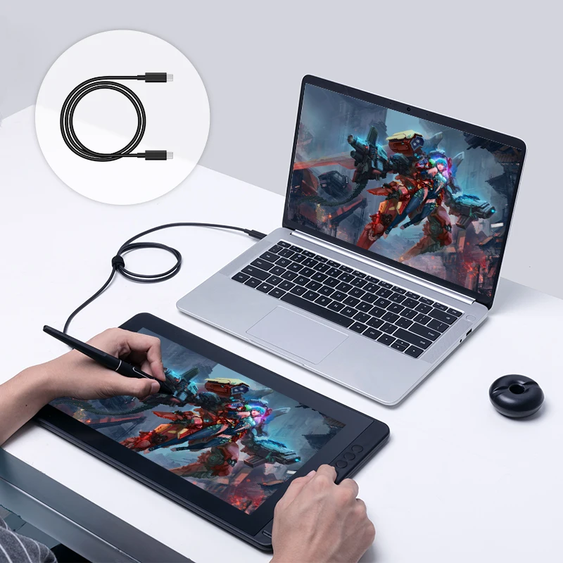 Huion UC06 / UC06A полнофункциональный USB C для кабель передачи данных 3 1 Для Kamvas 13 22