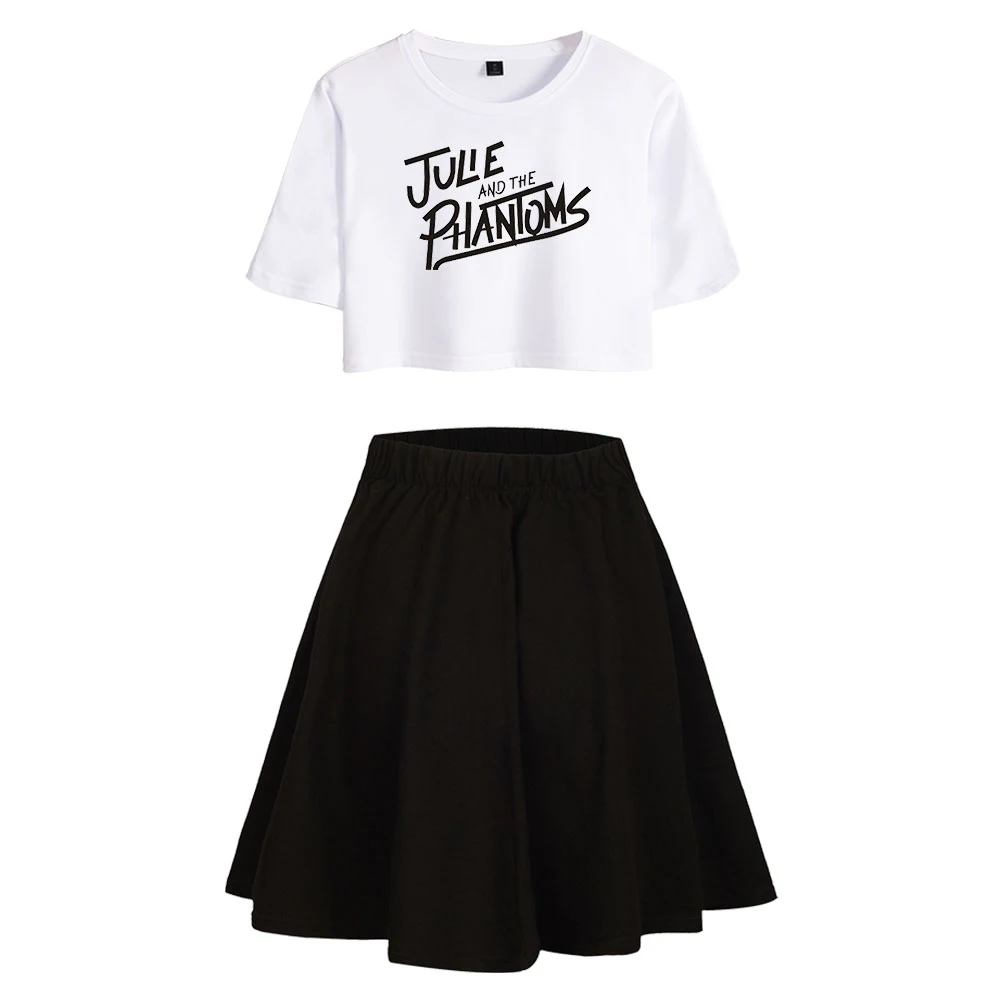 

New Crop Top+Skirt Streetwear Girl Outfit Ladies Summer Sets Julie and the Phantoms-Women's Two Piece Set Short Sleeve T-shirt