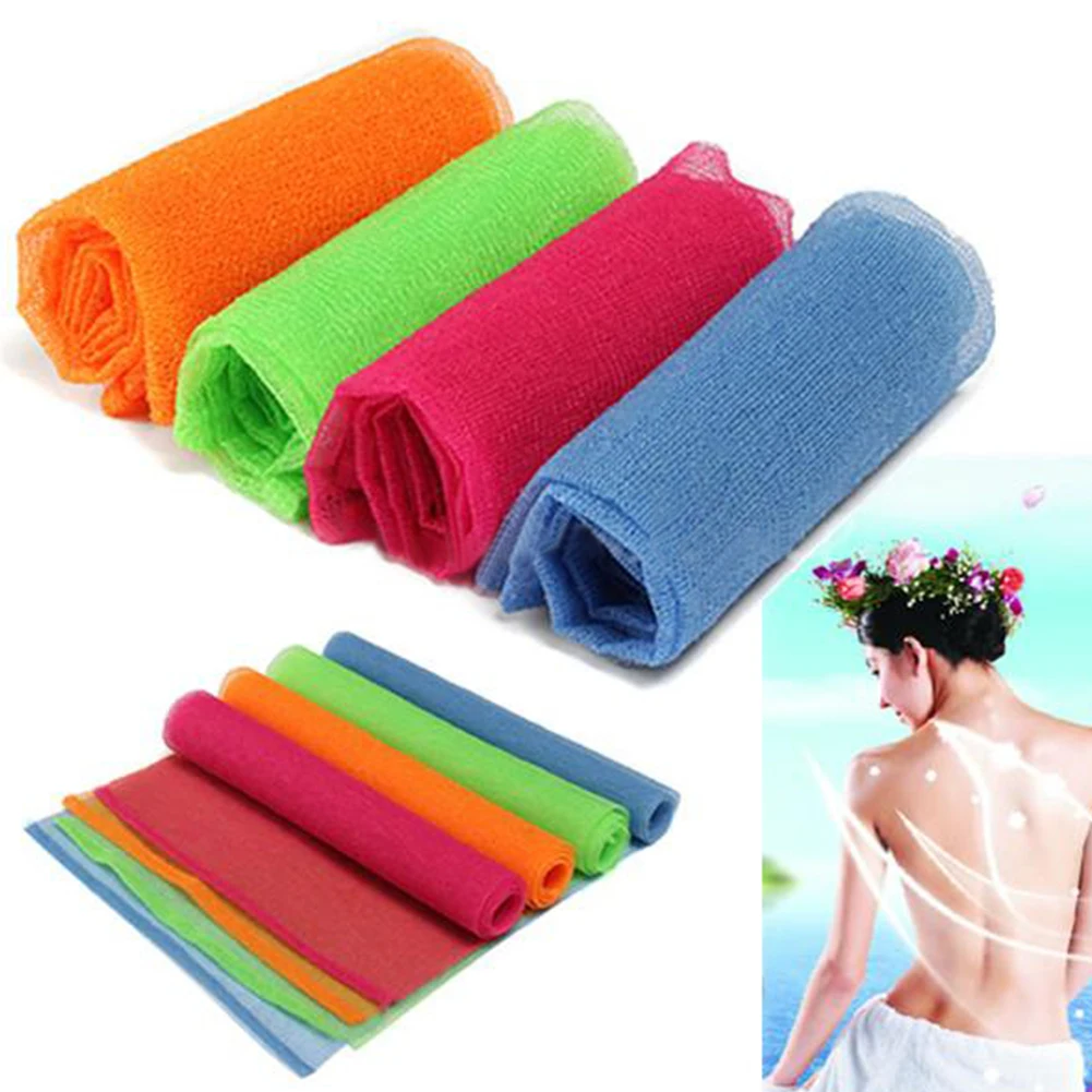 

High Quality Nylon Mesh Bath Shower Body Washing Clean Exfoliate Puff Scrubbing Towel Cloth Bath Exfoliating Nylon Wash Cloth