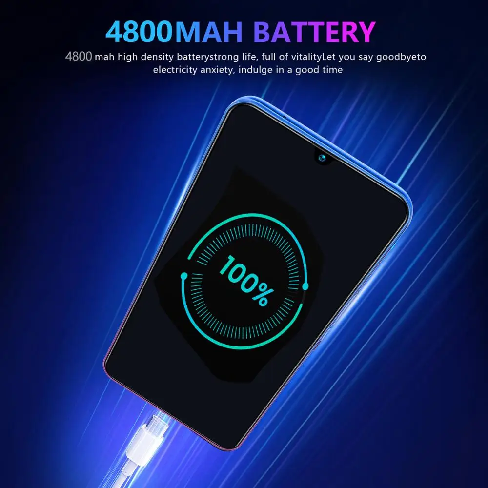 

Global Version M21 Smartphones 7.12Inch 4800mAh 2GB+16GB Cell Phones Water Drop Screen Face Unlocked Telephone 5+13MP Smartphone