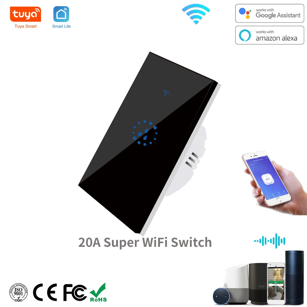 

Переключатель для водонагревателя Tuya с Wi-Fi, сенсорная настенная панель для умного дома, дистанционное управление через приложение, работае...