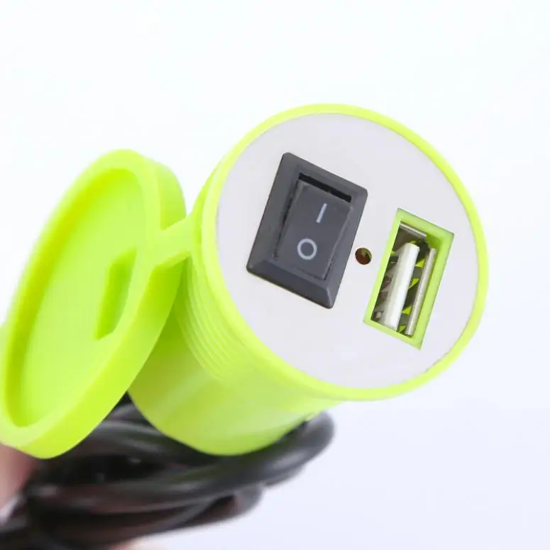 12V водонепроницаемый USB гнездо мотоцикла вилка универсальный переключатель телефона зарядное устройство адаптер