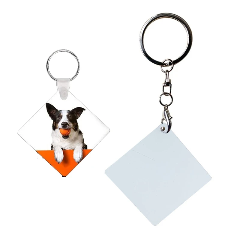 

Sublimation Blank Keychains Heat Transfer Key Chain Double-Side Printed Keyrings