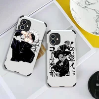 jujutsu kaisen anime cartoon phone case lambskin leather for iphone 12 11 8 7 6 xr x xs plus mini plus pro max shockproof