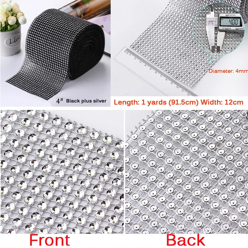 1 ярд/лот Стразы отделочная сетка рулон Свадебные DIY украшения оберточная ручка