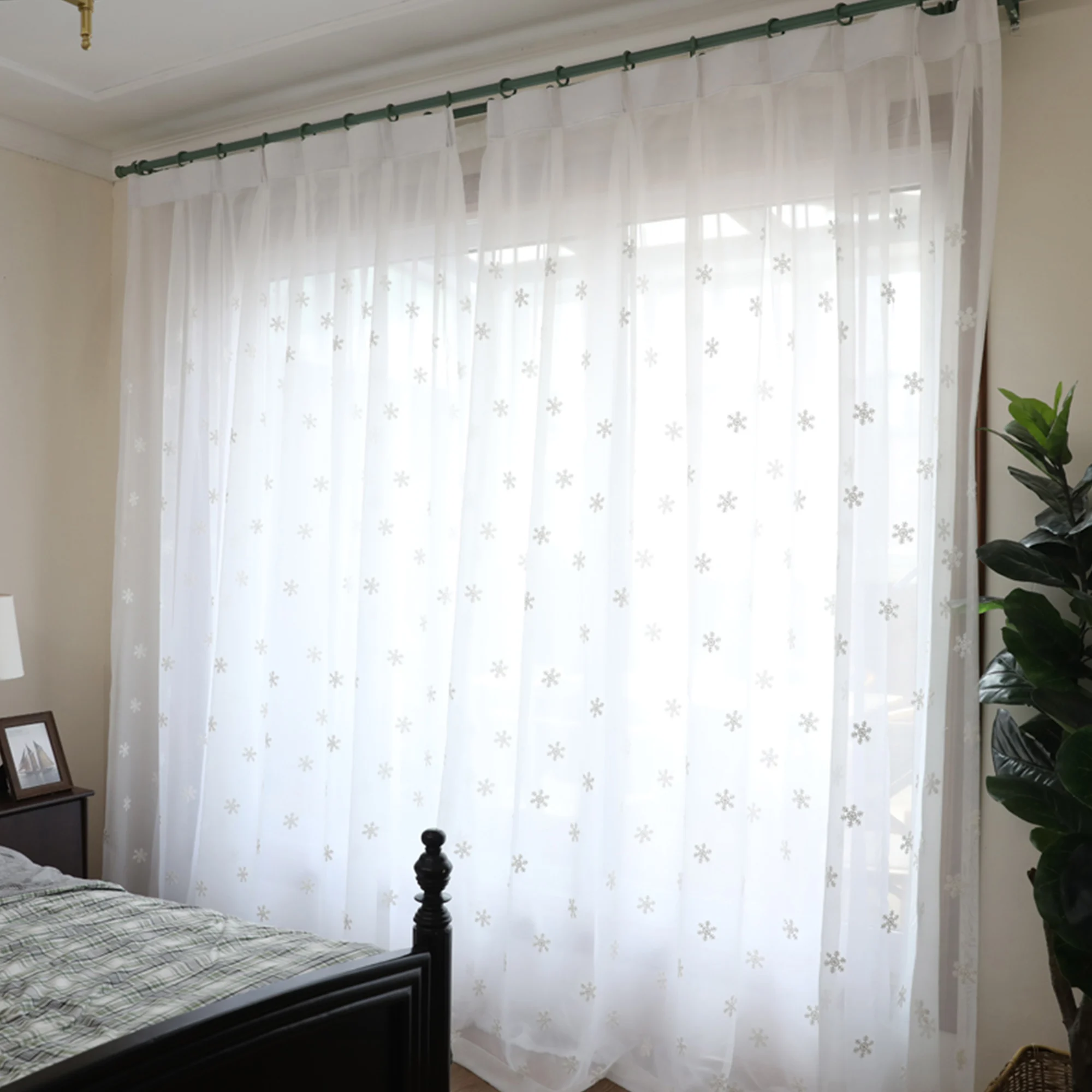 

Шторы HMYI белые из полиэстера