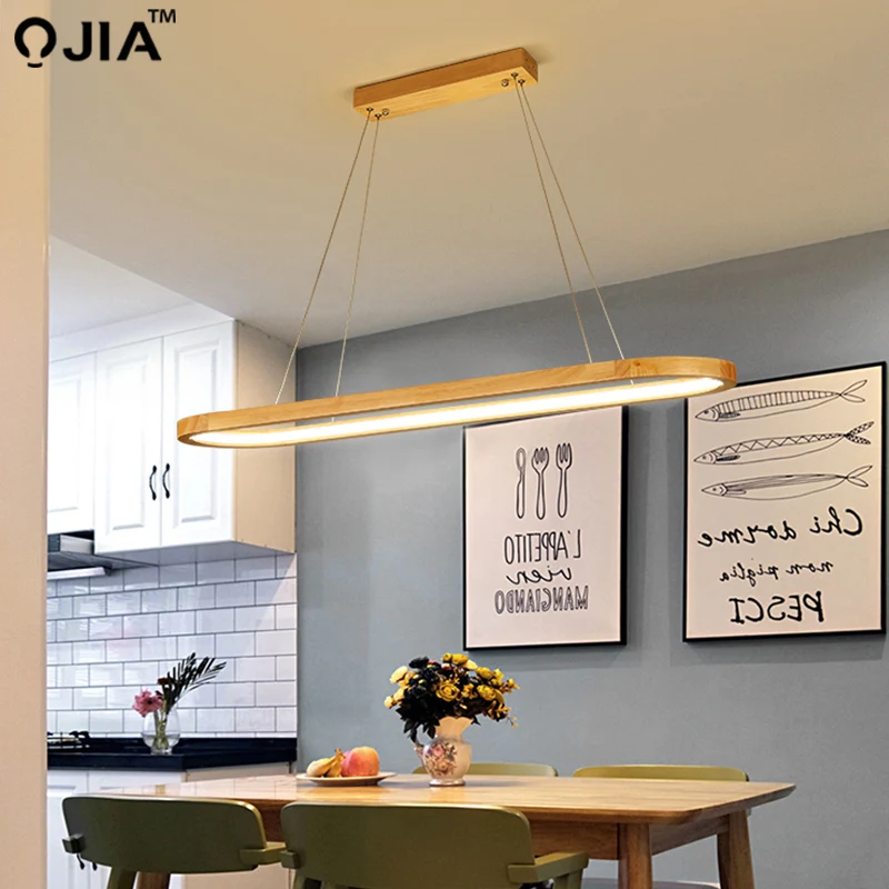 Lámpara colgante moderna de madera auténtica, luces interiores para comedor, mesa de salón, estudio, cocina, decoración minimalista de lujo