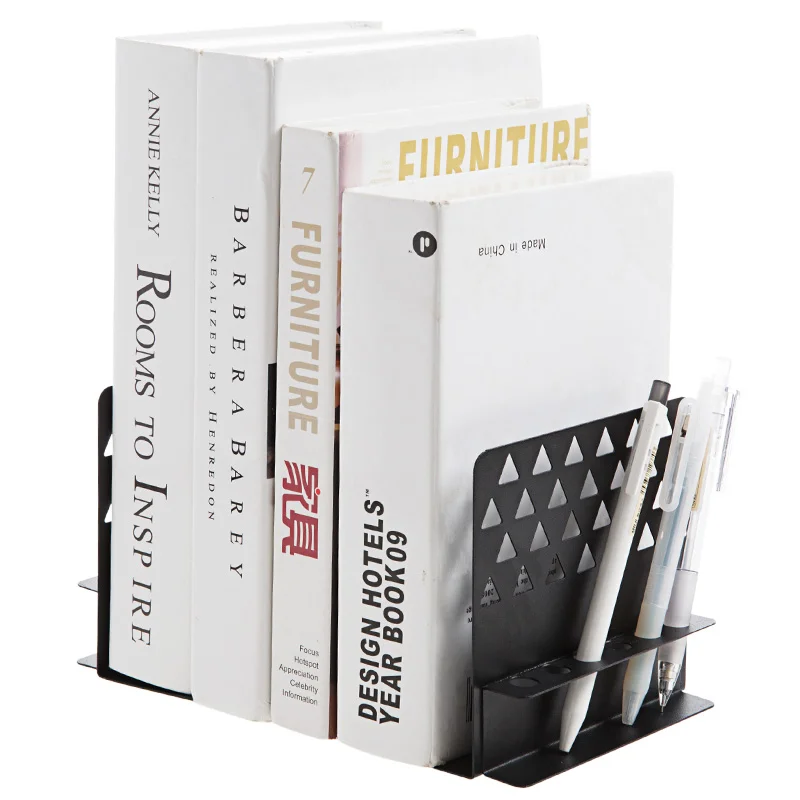 Железный книжный шкаф со встроенным крючком для хранения книжная полка белого и