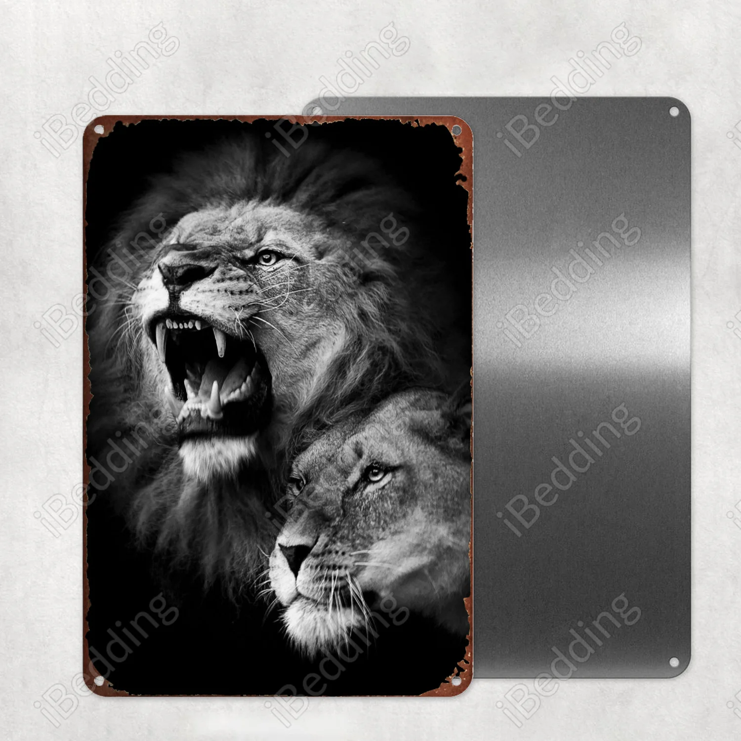 

Злый Лев с львиной, искусственная металлическая фотография, Настенный декор для бара, паба, клуба, железная картина, декоративная пластина ...