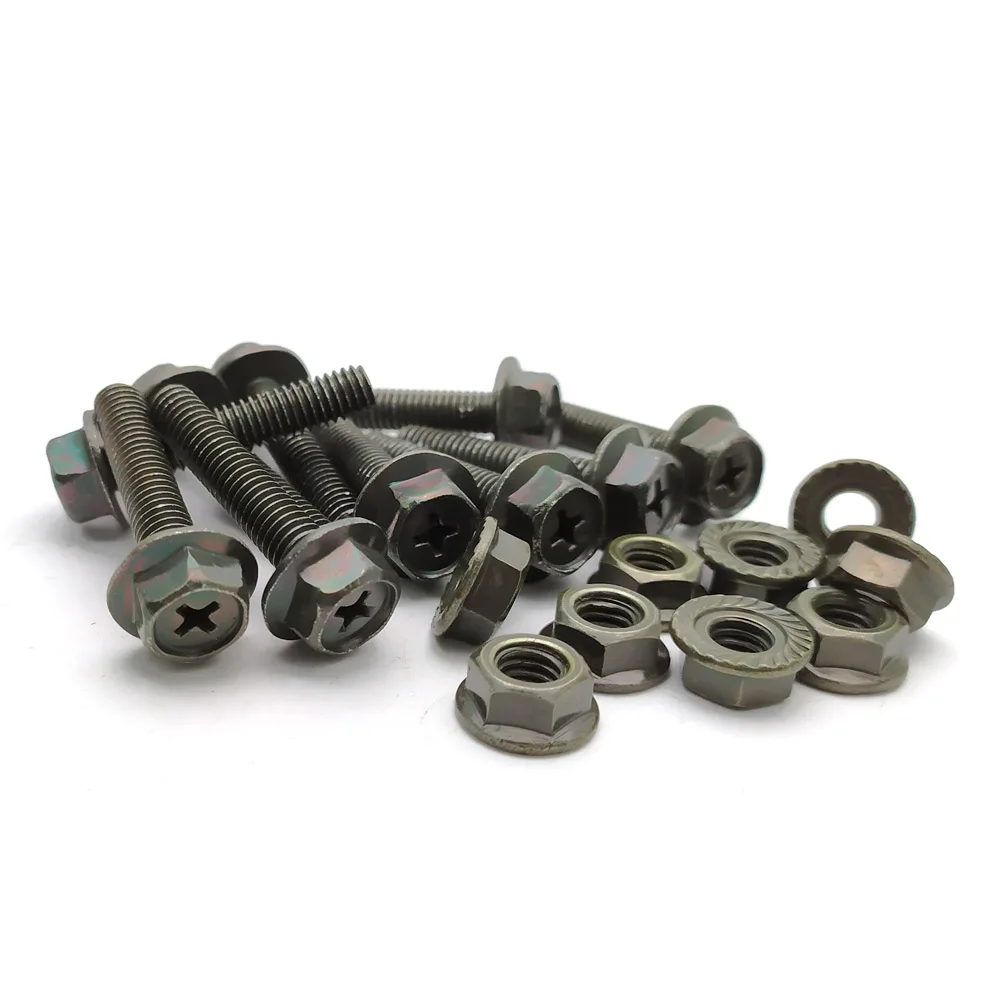 10 шт./лот шестигранные болты для мотоцикла скутера автомобиля M6 GB5789 фланец